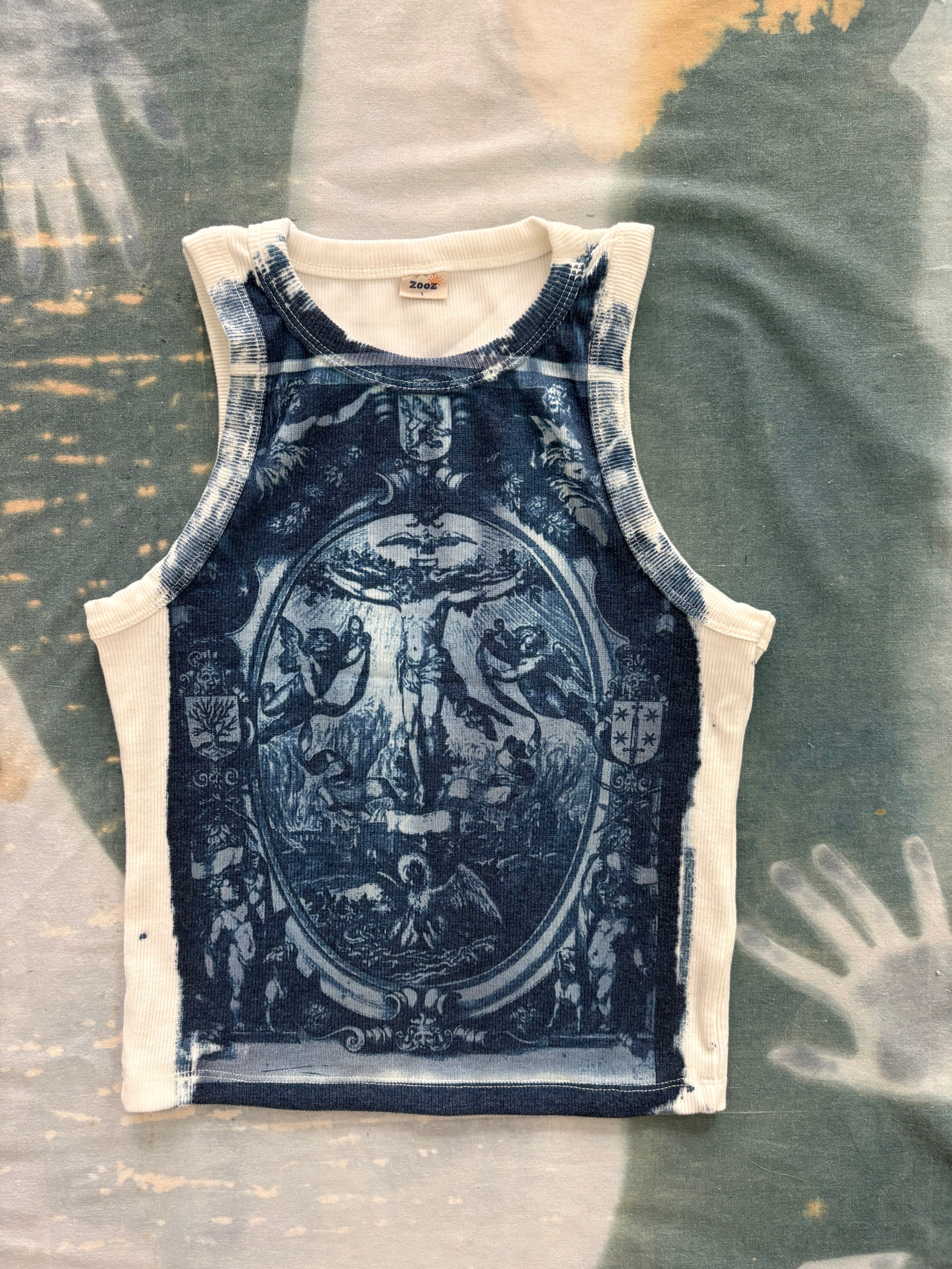 Jesus Cyanotype Crop Top Sale 217