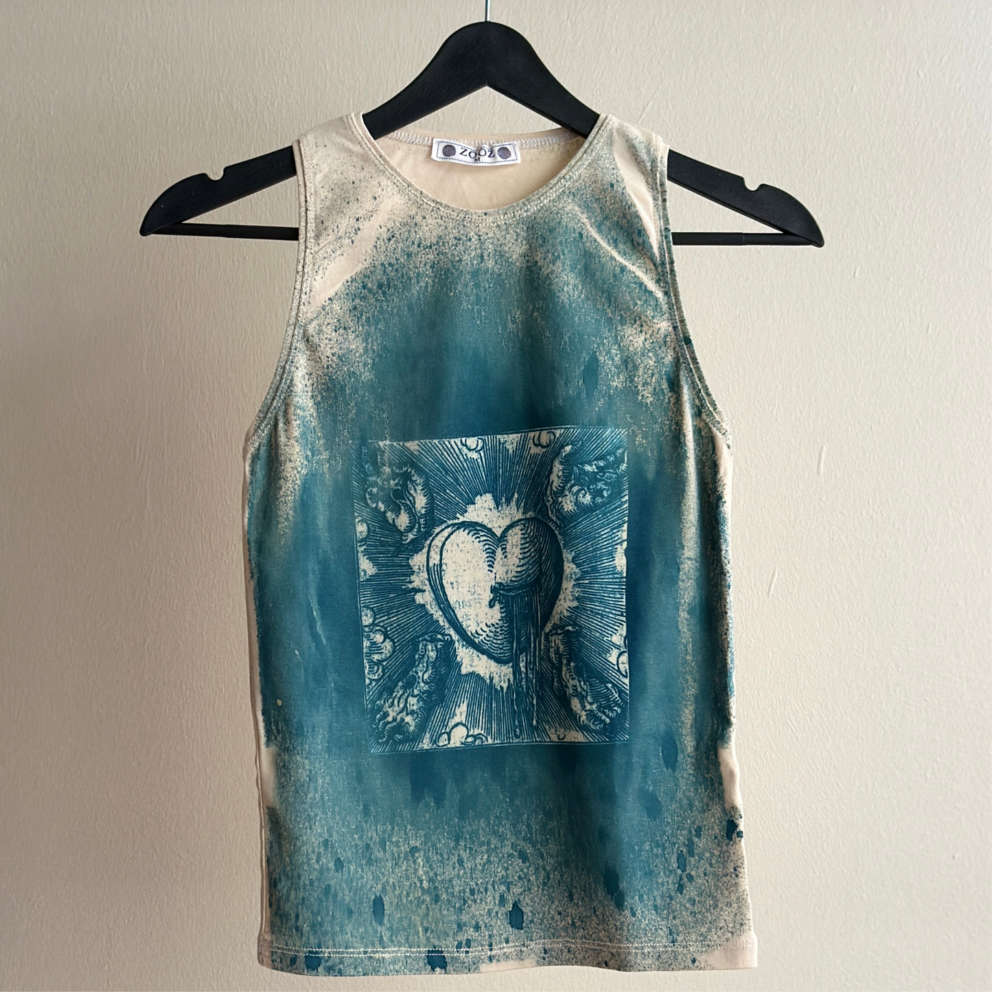 Heart Cyanotype Tank Top Sale 13