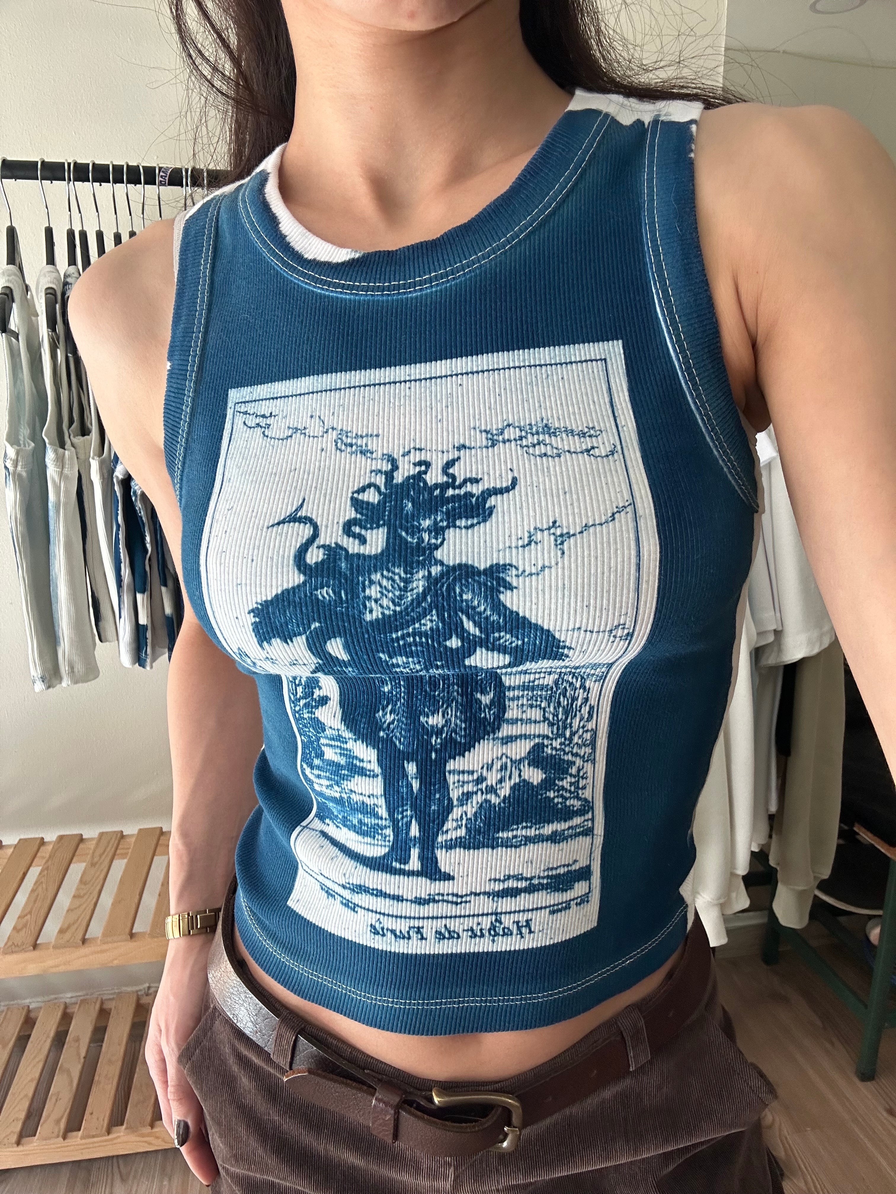 Habit Cyanotype Crop Top