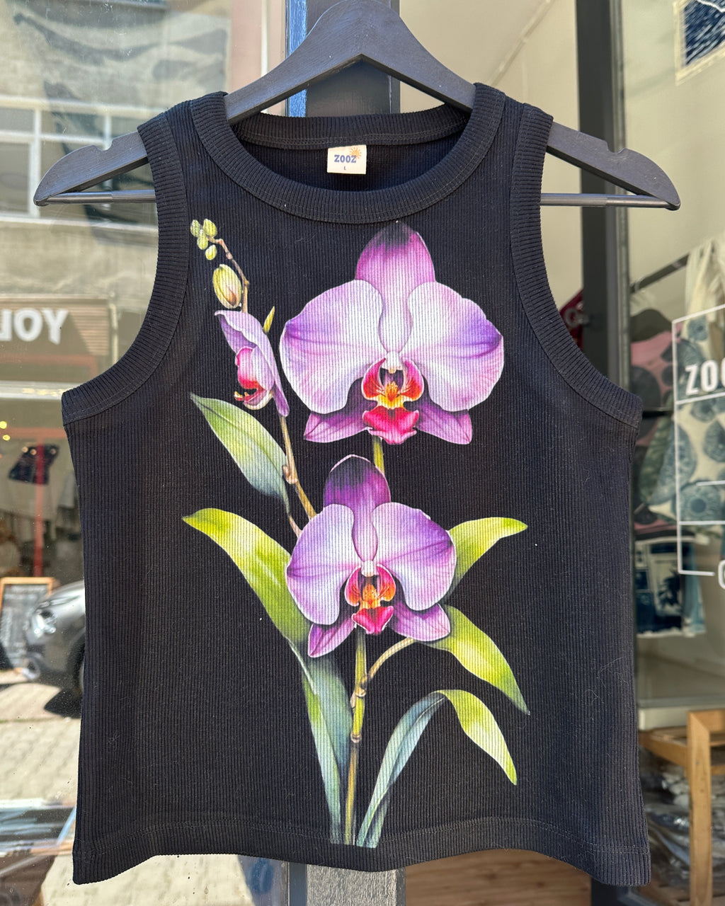 Purple Orchid Black Crop Top