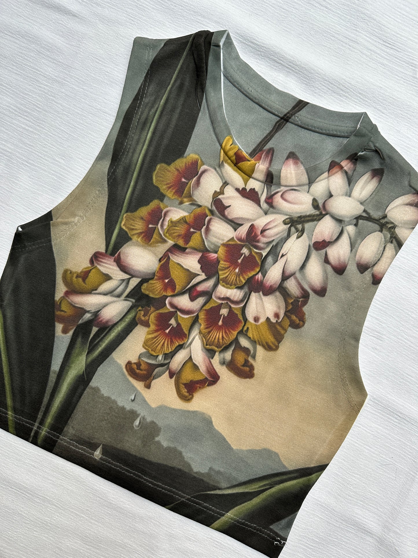 Vintage Botanical Printed Super Crop