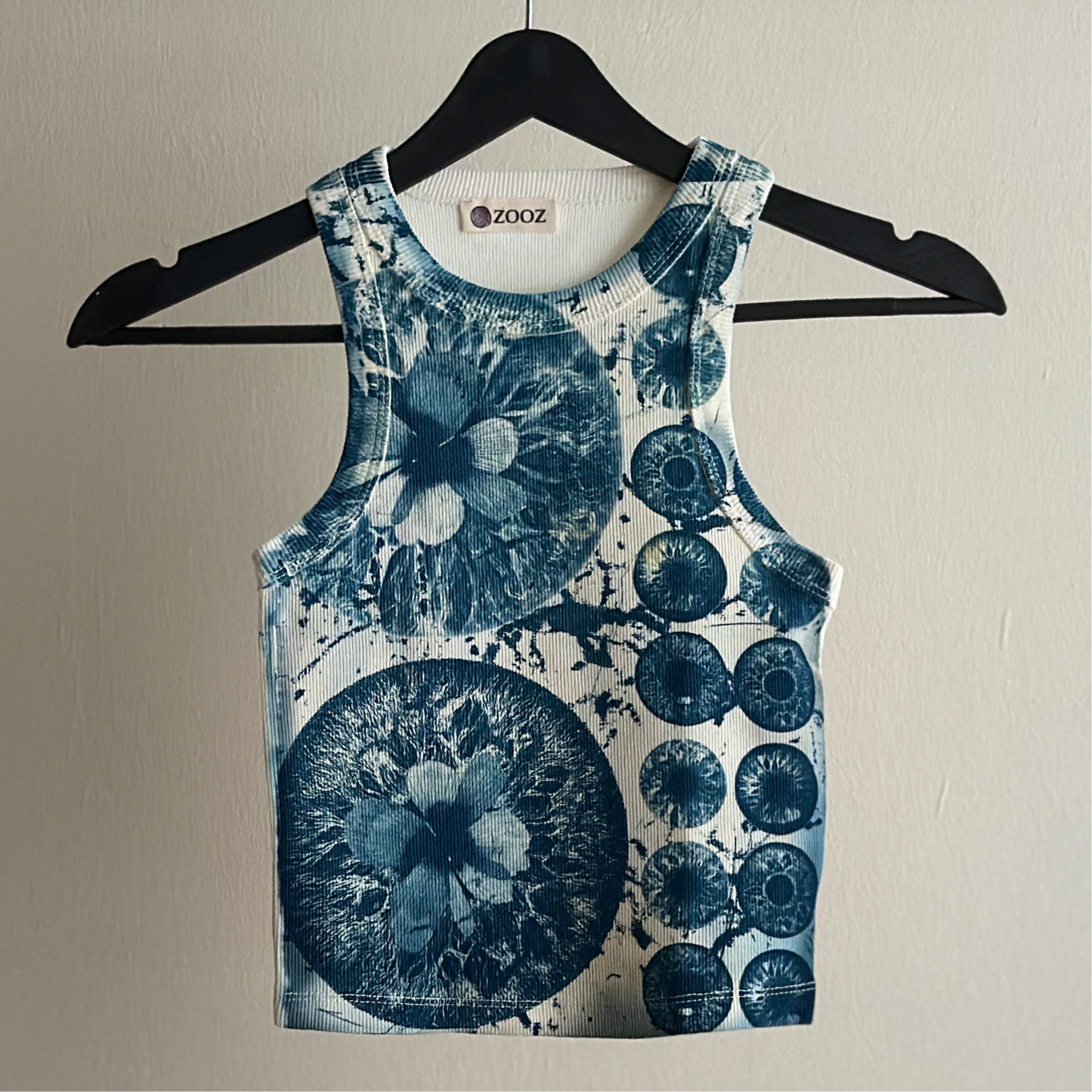 Iris Flowers Cyanotype Crop Top Sale 66