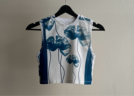 Flower Cyanotype Super Crop Top Sale 77