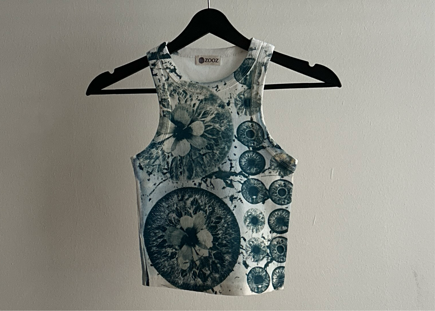 Iris Flowers Cyanotype Crop Top Sale 71