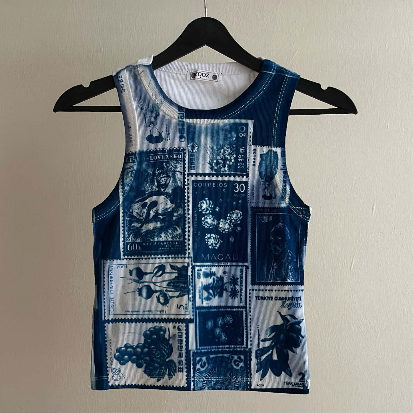 Stamps Cyanotype Crop Top Sale 32