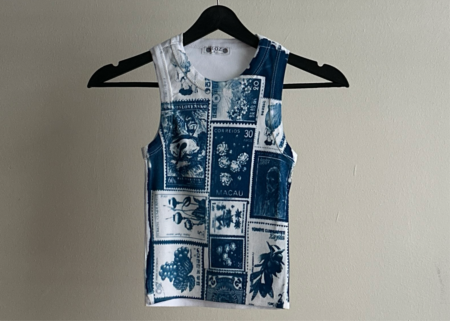 Stamps Cyanotype Crop Top Sale 58