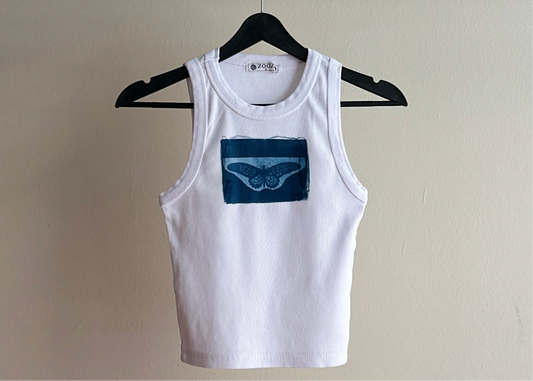 Butterfly Cyanotype Crop Top Sale 7