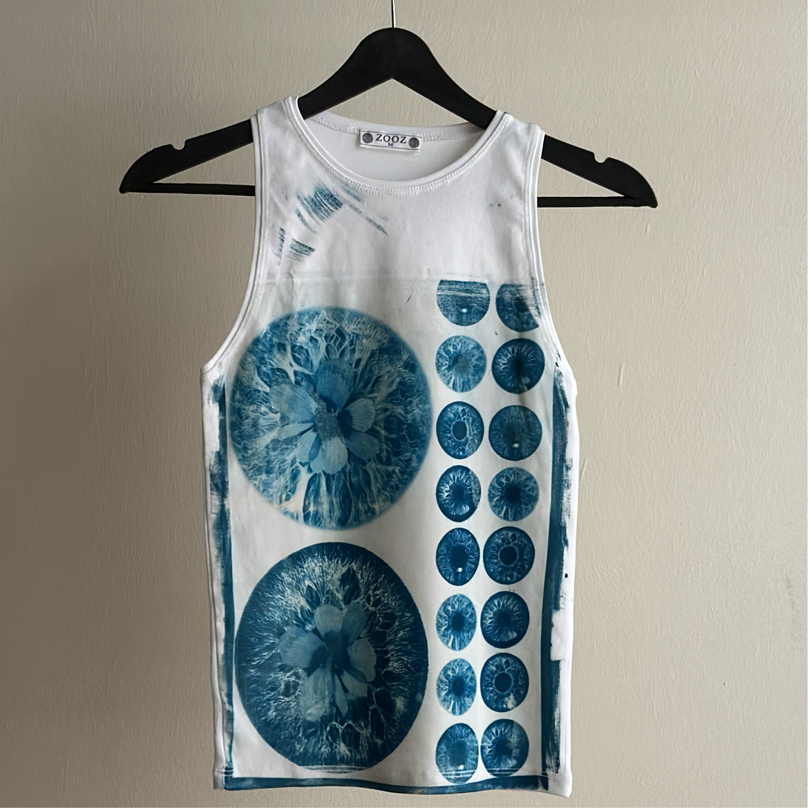 Iris Flowers Cyanotype Tank Top Sale 40