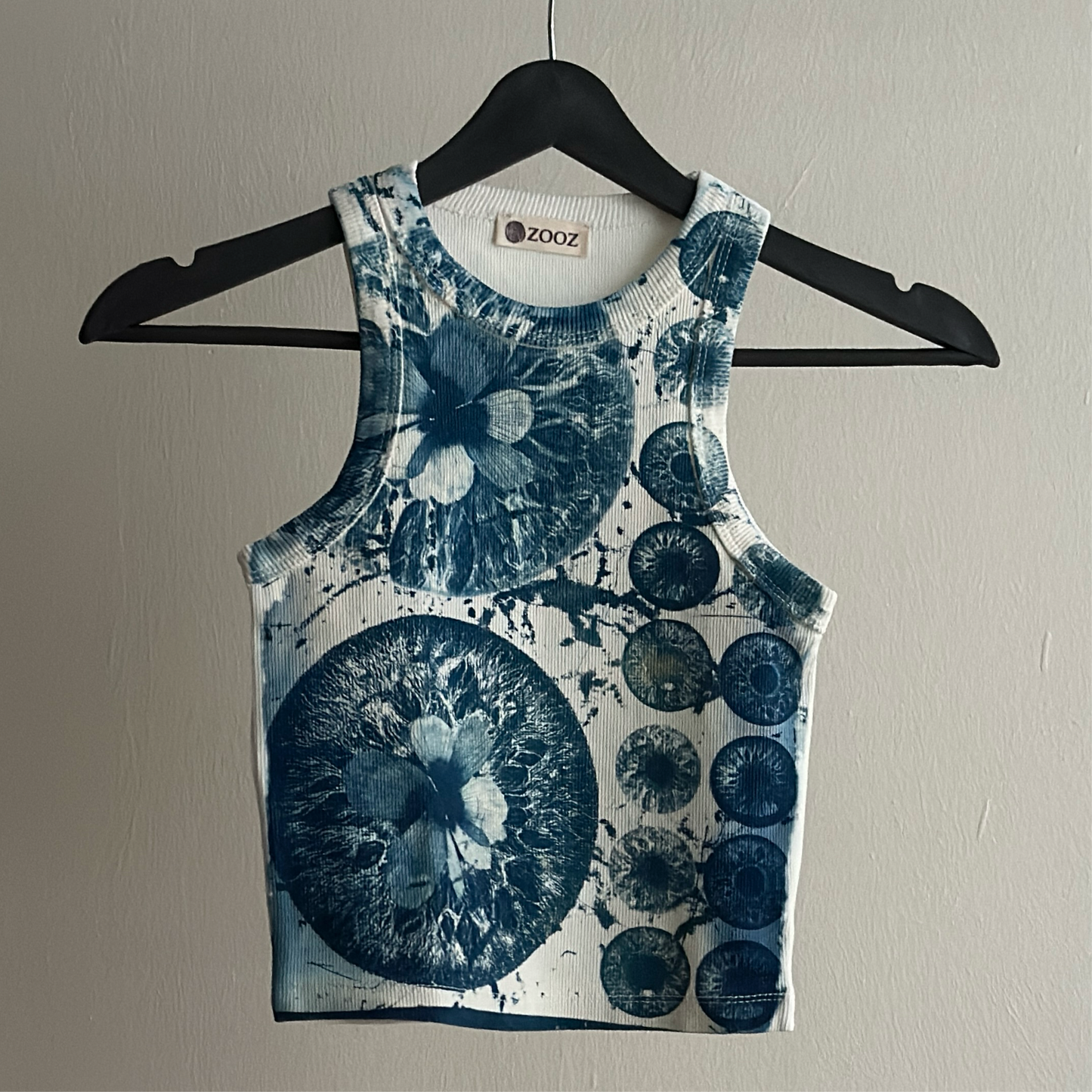 Iris Flowers Cyanotype Crop Top Sale 60