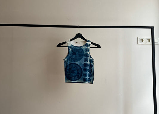 Iris Flower Cyanotype Crop Top Sale 123