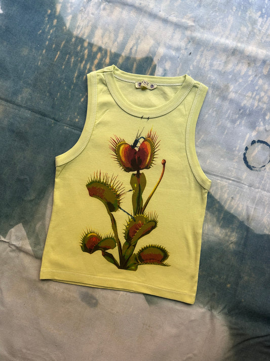 Green Venus Flytrap Cyanotype Crop Top