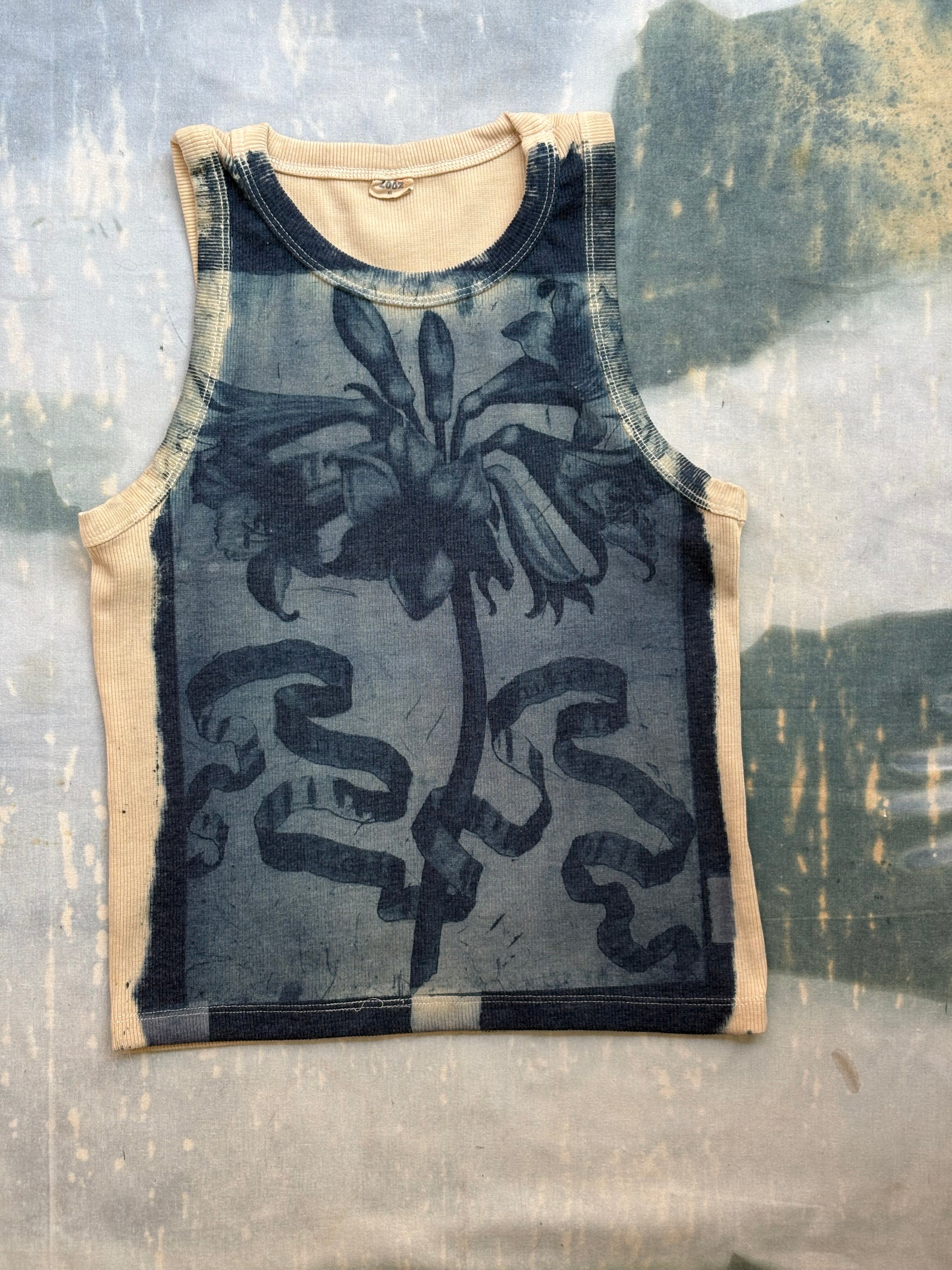Narcissus Cyanotype Crop Top Sale 235