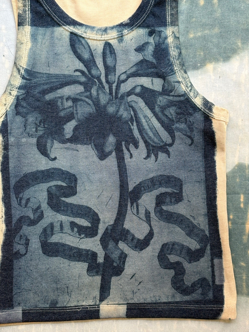 Narcissus Cyanotype Crop Top Sale 235