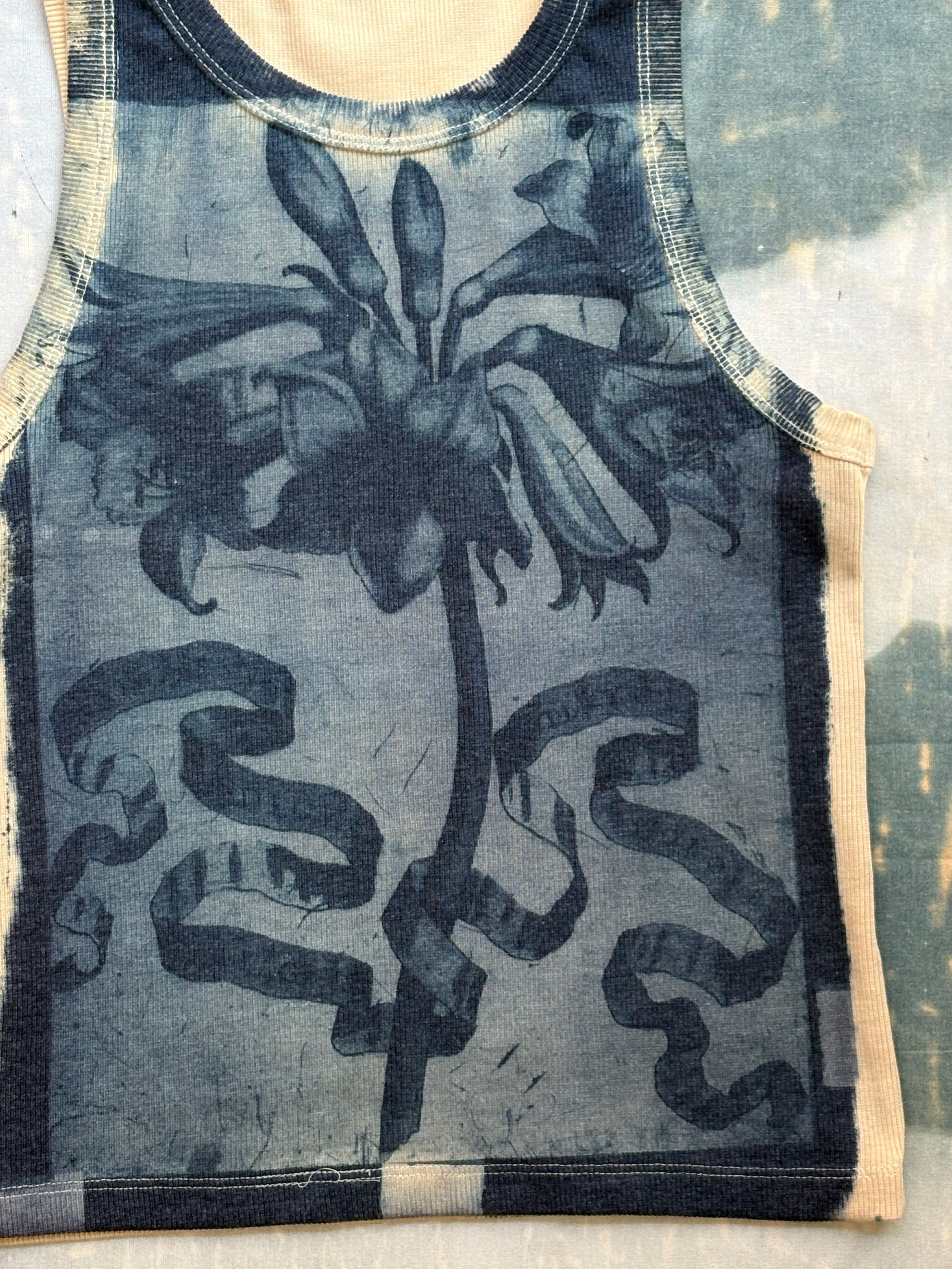 Narcissus Cyanotype Crop Top Sale 235
