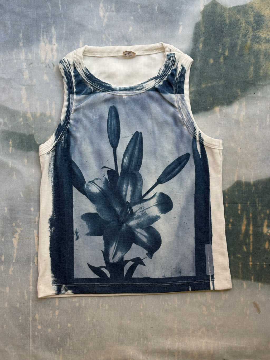 Flower Cyanotype Crop Top Sale 236