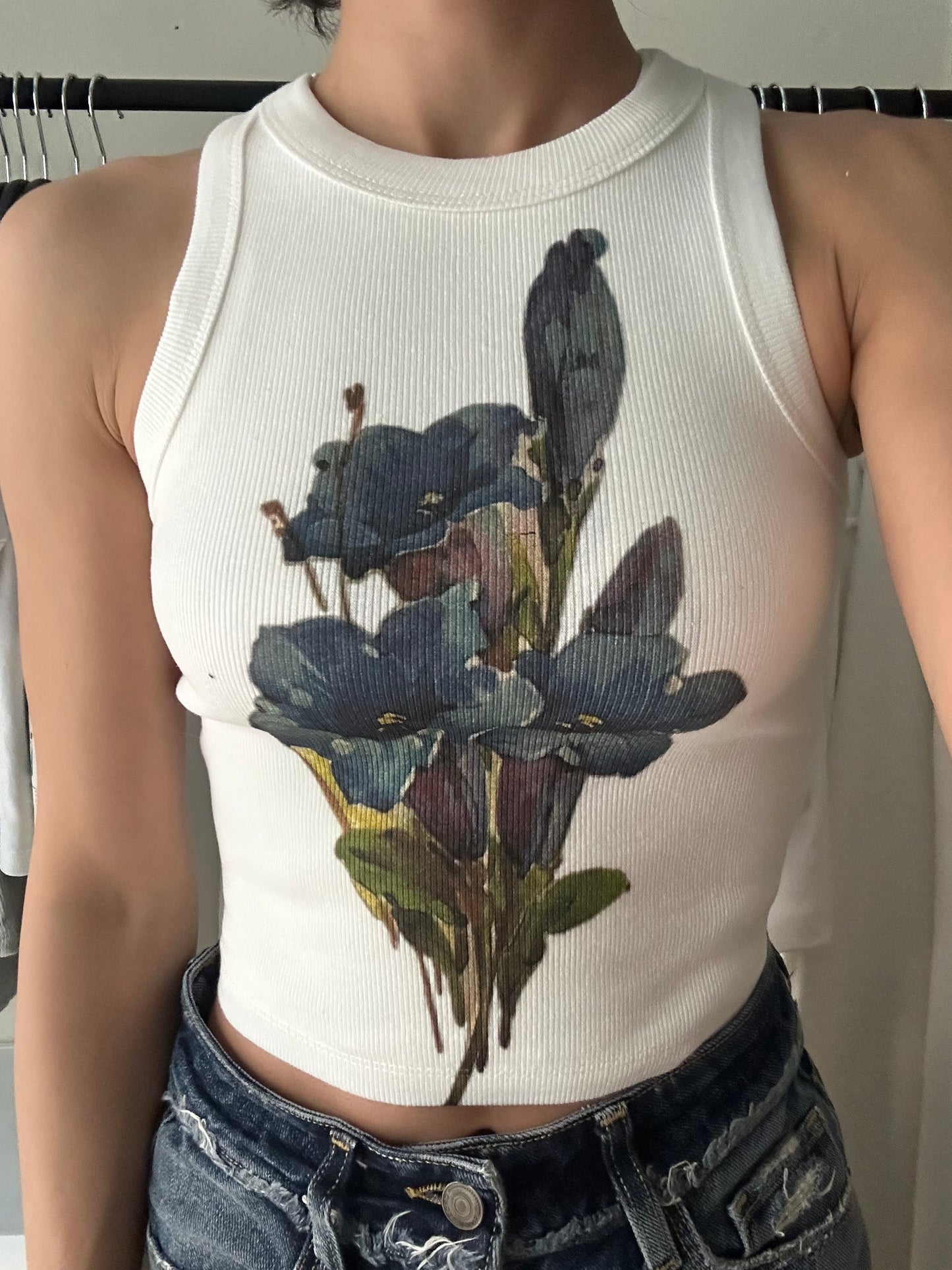 Blue Flowers Crop Top