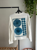 Iris Cyanotype Printed Boxy Cut Long Sleeve Tee