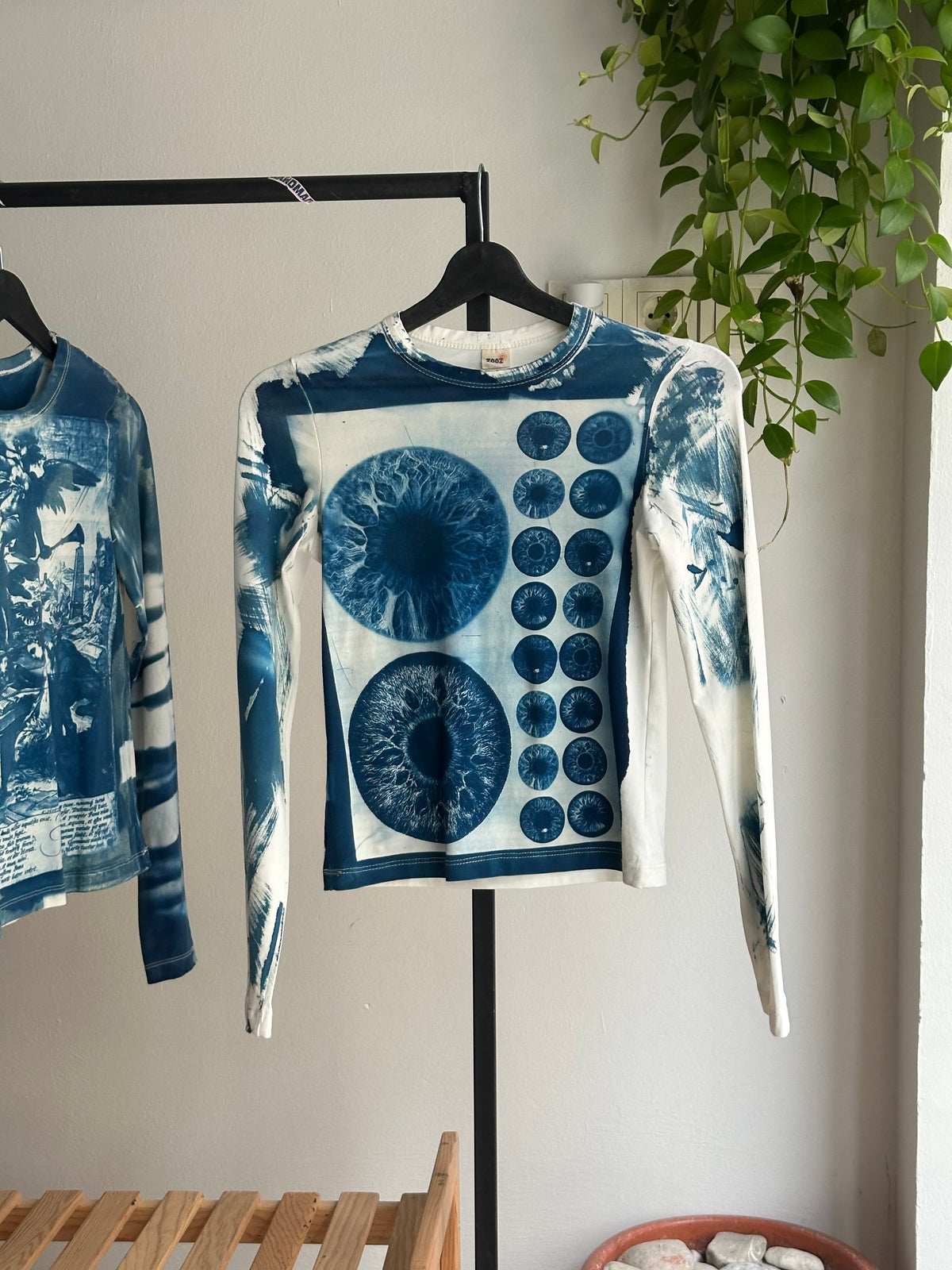 Iris Cyanotype Printed Long Sleeve Tee