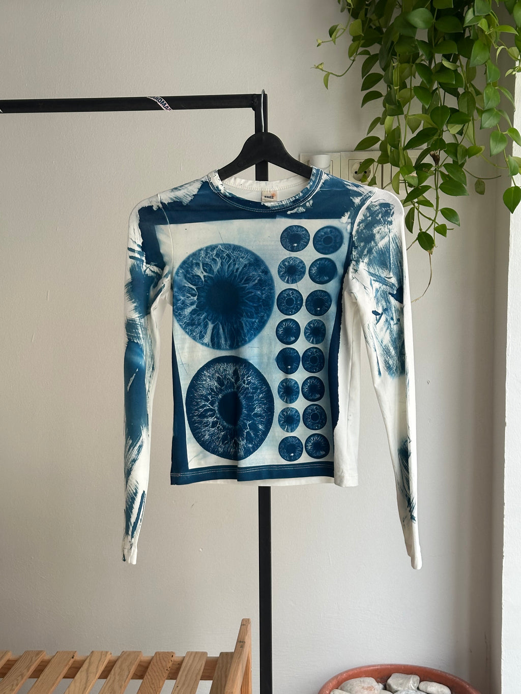 Iris Cyanotype Printed Long Sleeve Tee