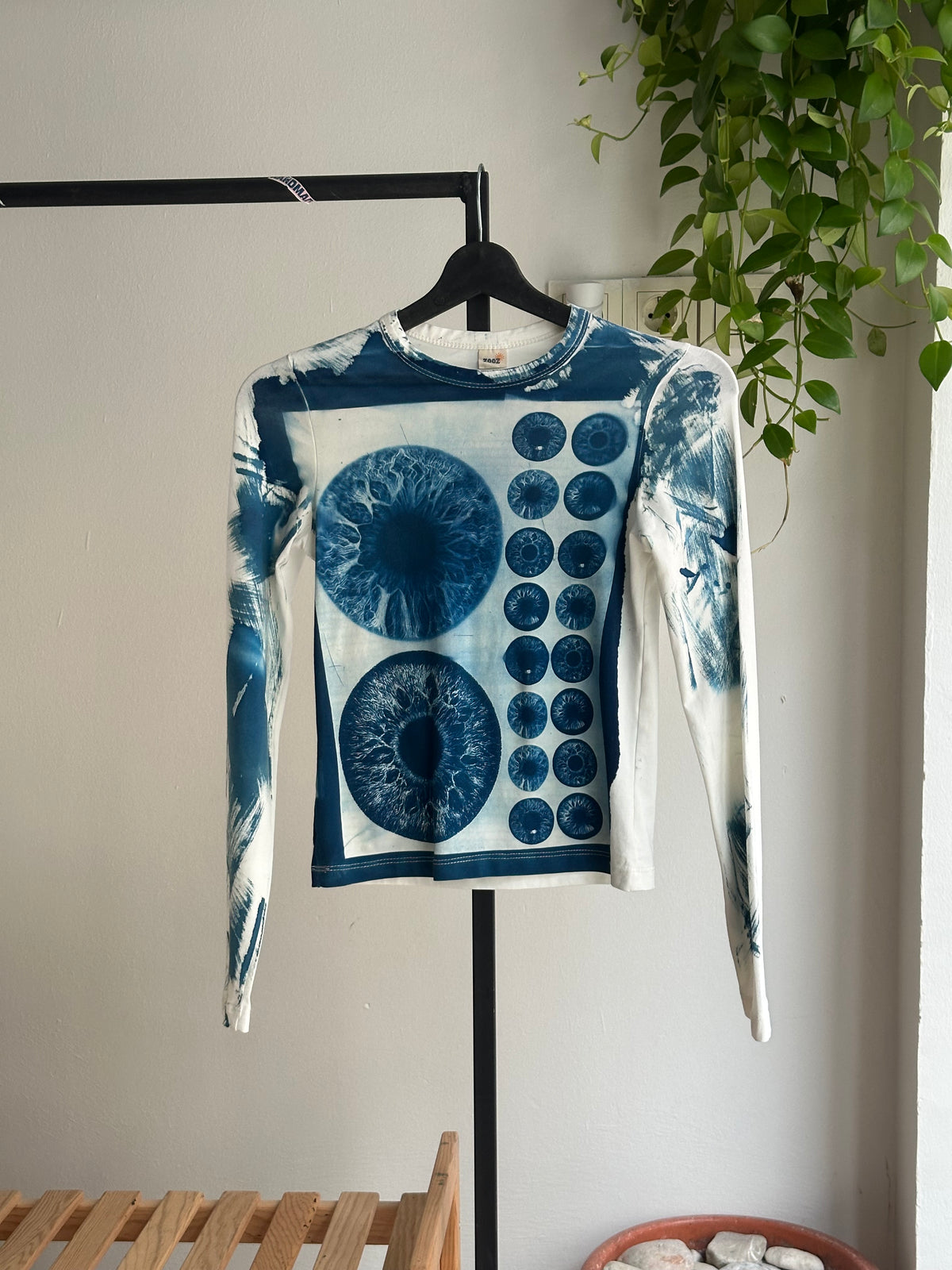 Iris Cyanotype Printed Long Sleeve Tee