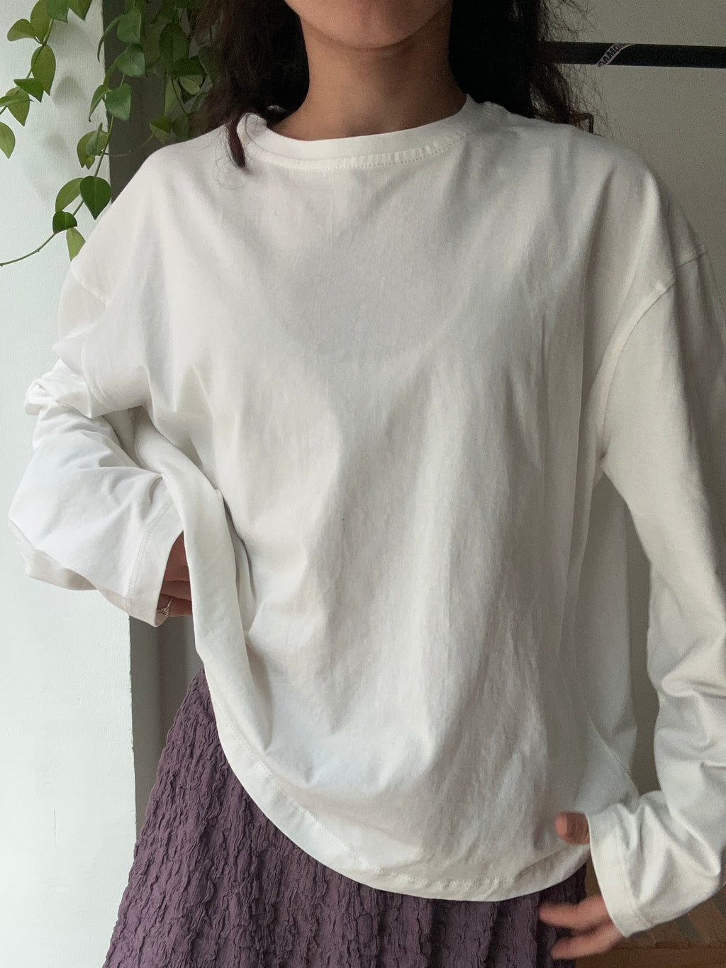 Iris Cyanotype Printed Boxy Cut Long Sleeve Tee