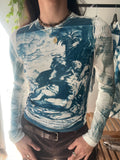 1582 II Cyanotype Printed Long Sleeve Tee