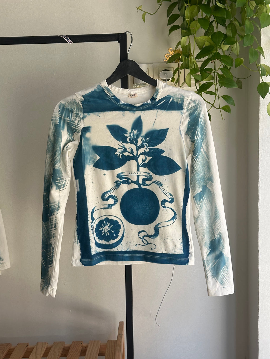 Flore Cyanotype Printed Long Sleeve Tee