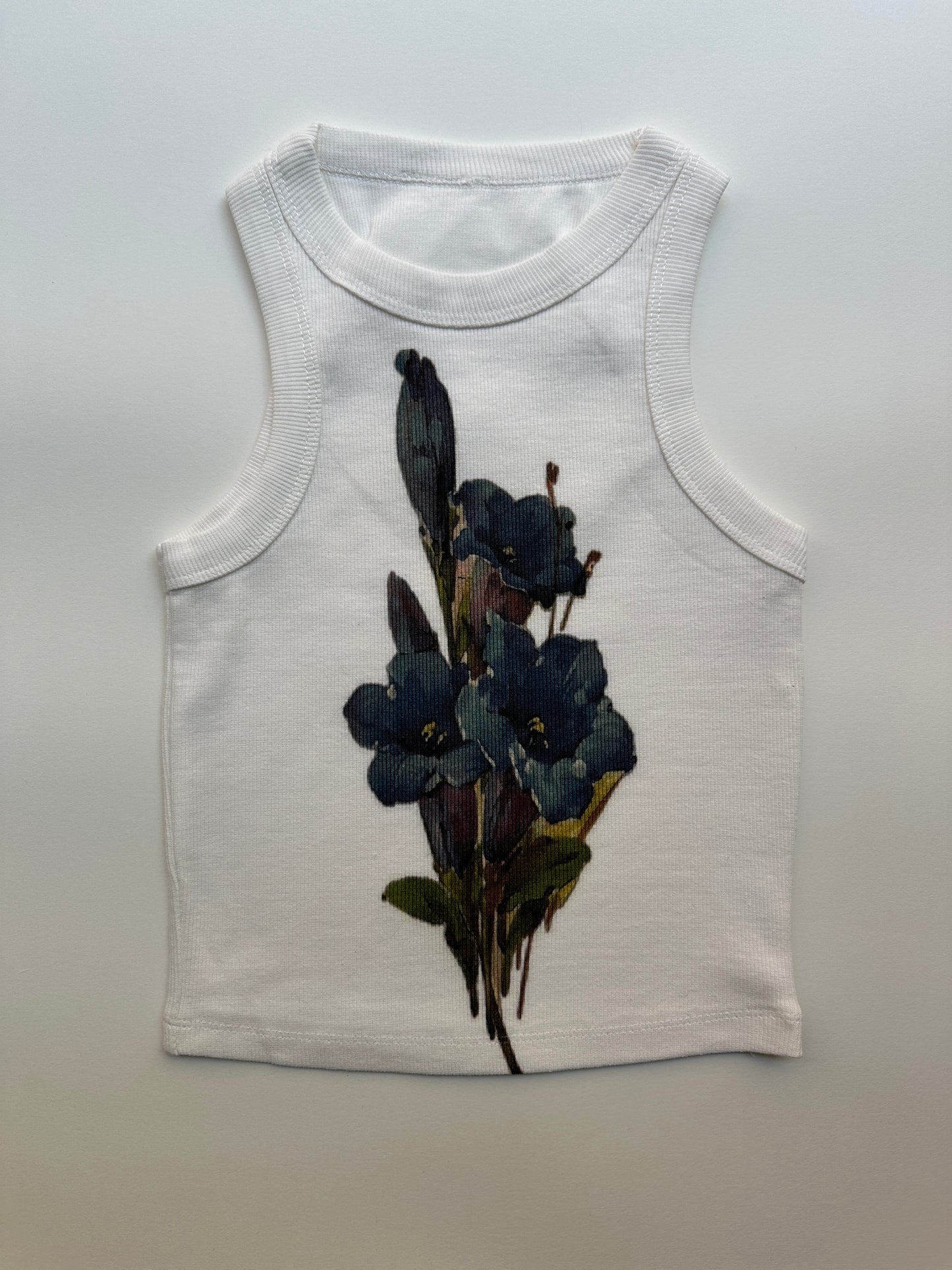 Blue Flowers Crop Top