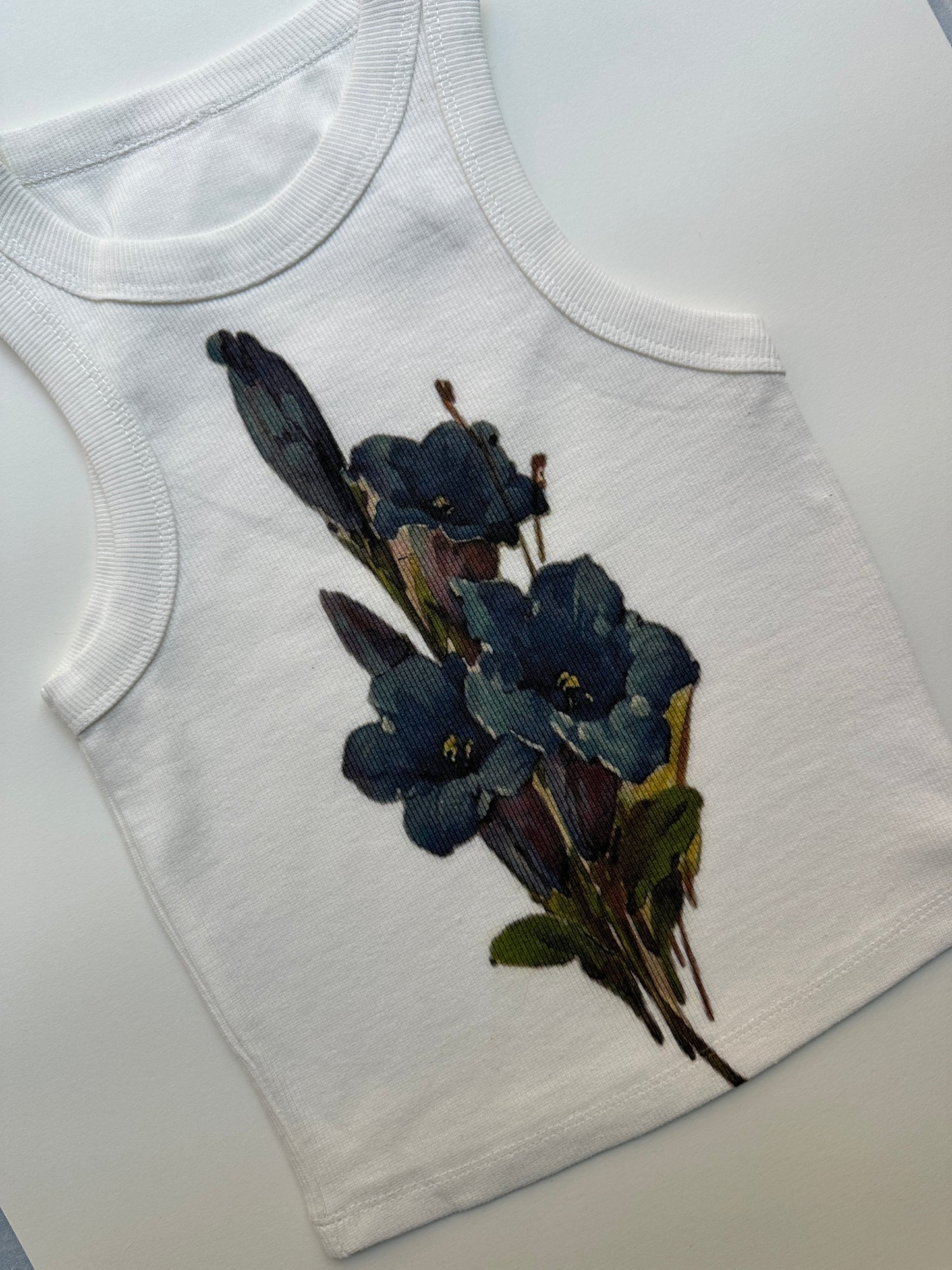 Blue Flowers Crop Top