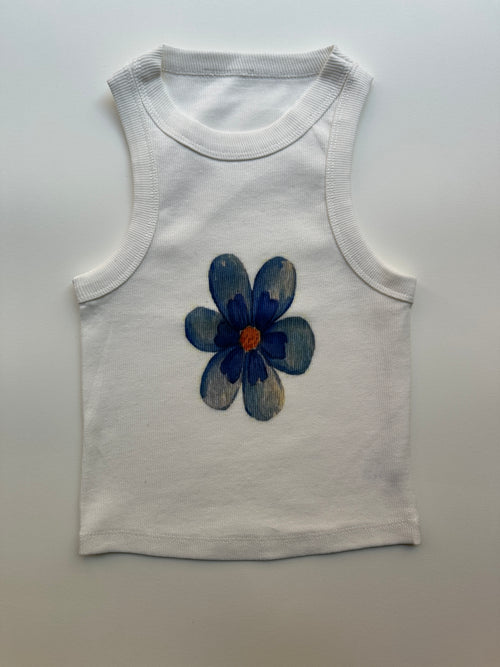 Blue Flower Crop Top