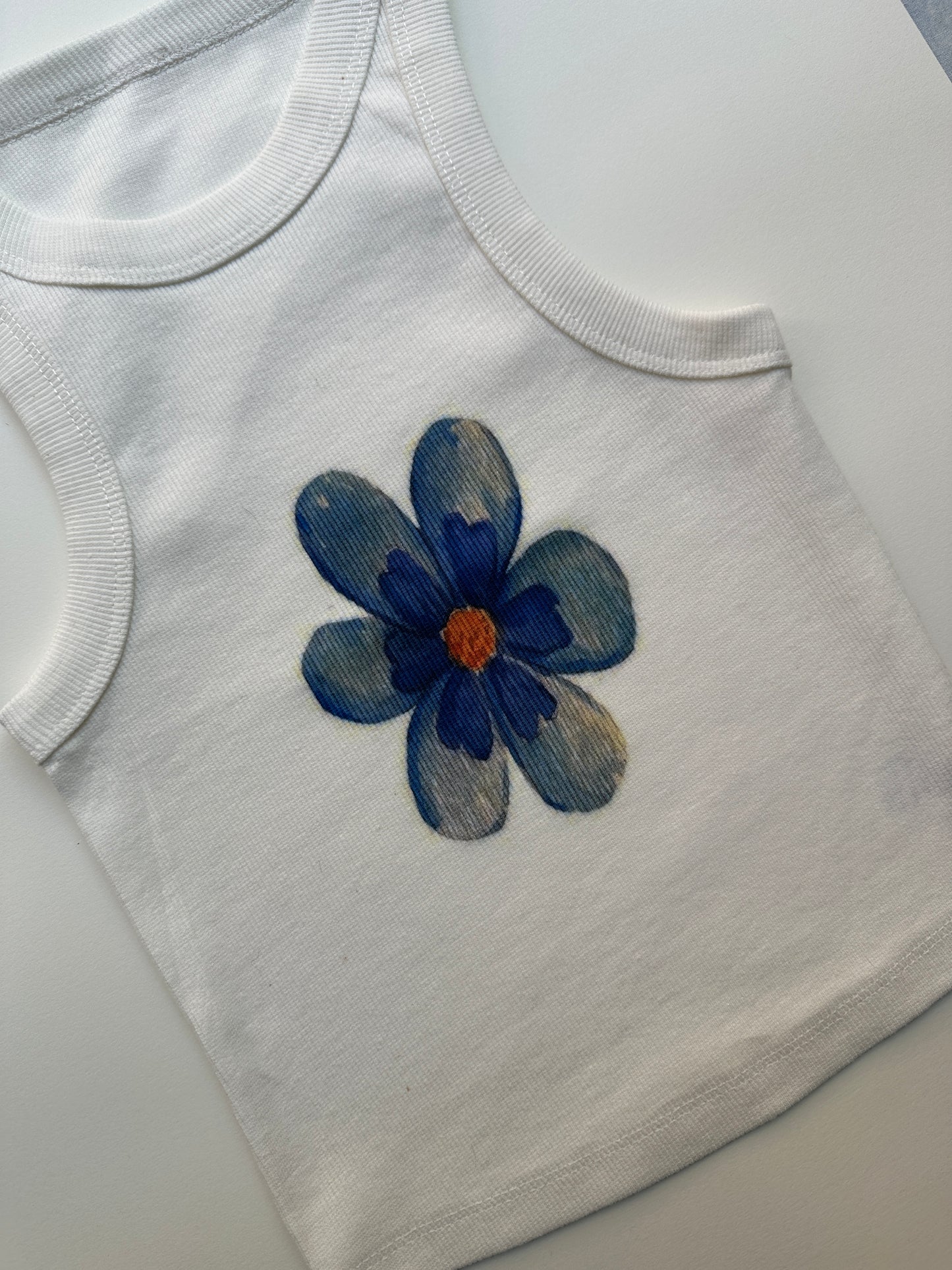 Blue Flower Crop Top