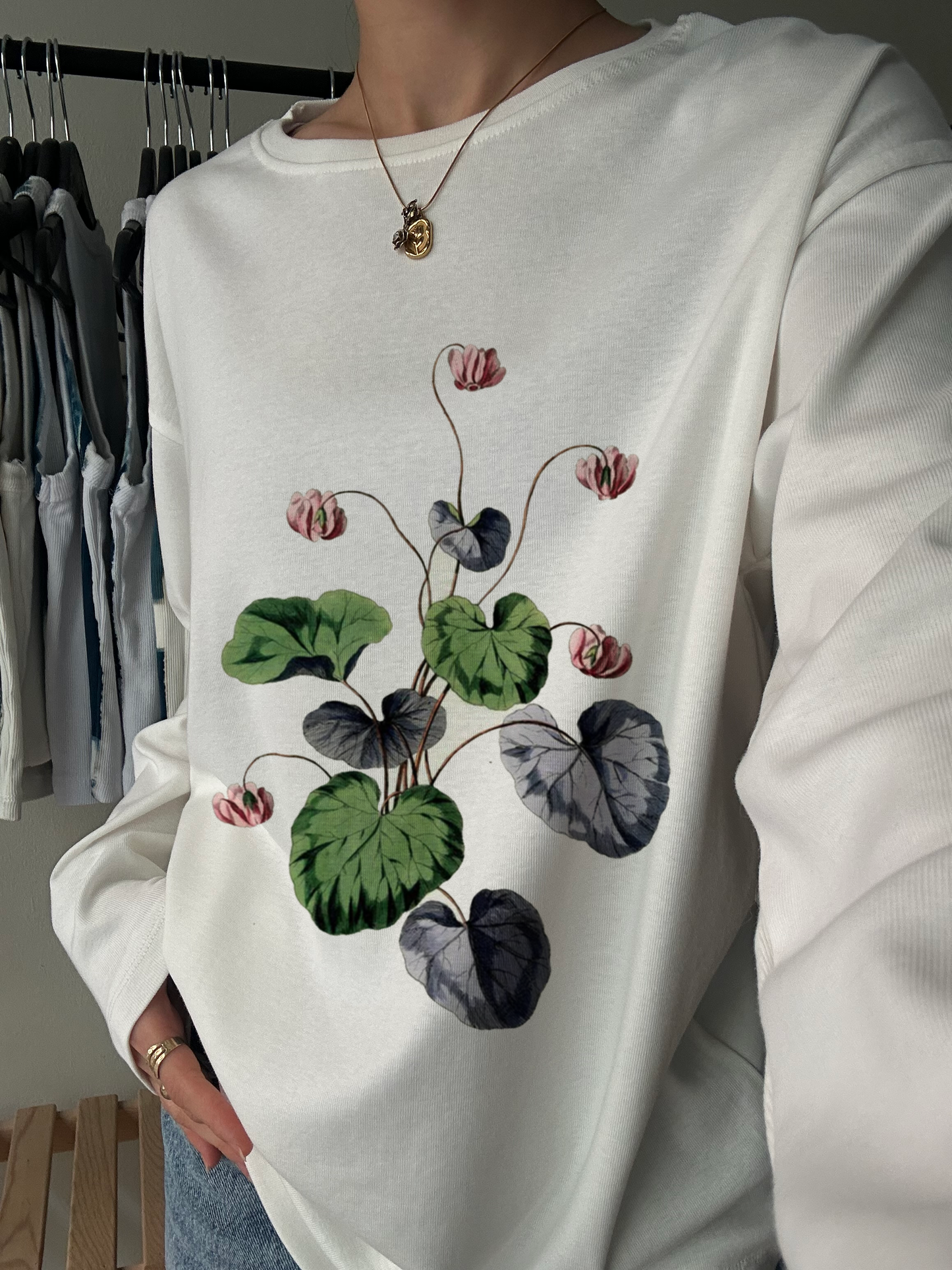 Cyclamen Botanical Long Sleeve Tee