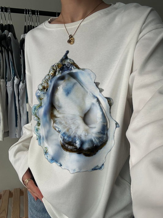 Oyster Shell Art Print Long Sleeve Tee