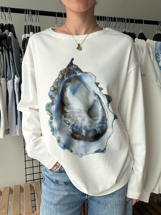 Oyster Shell Art Print Long Sleeve Tee