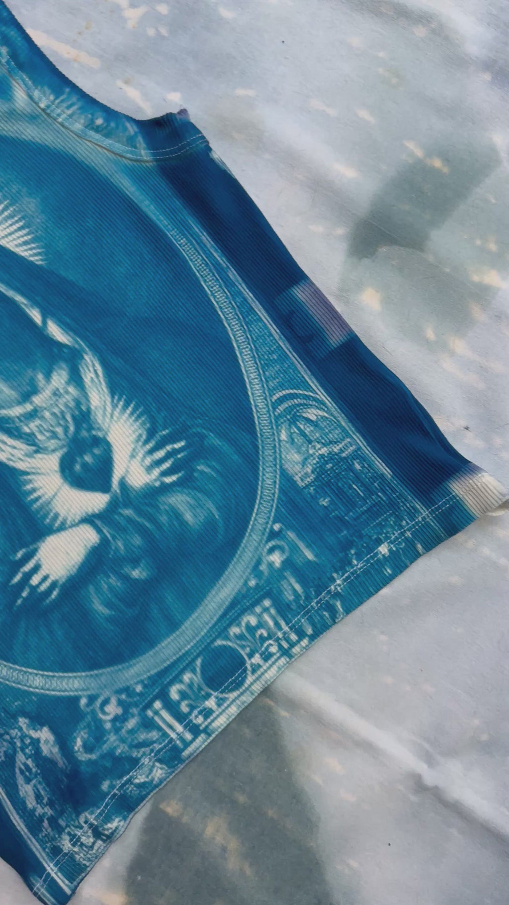 Holy Blue Cyanotype Crop Top – Handcrafted Wearable Art by ZOOZ