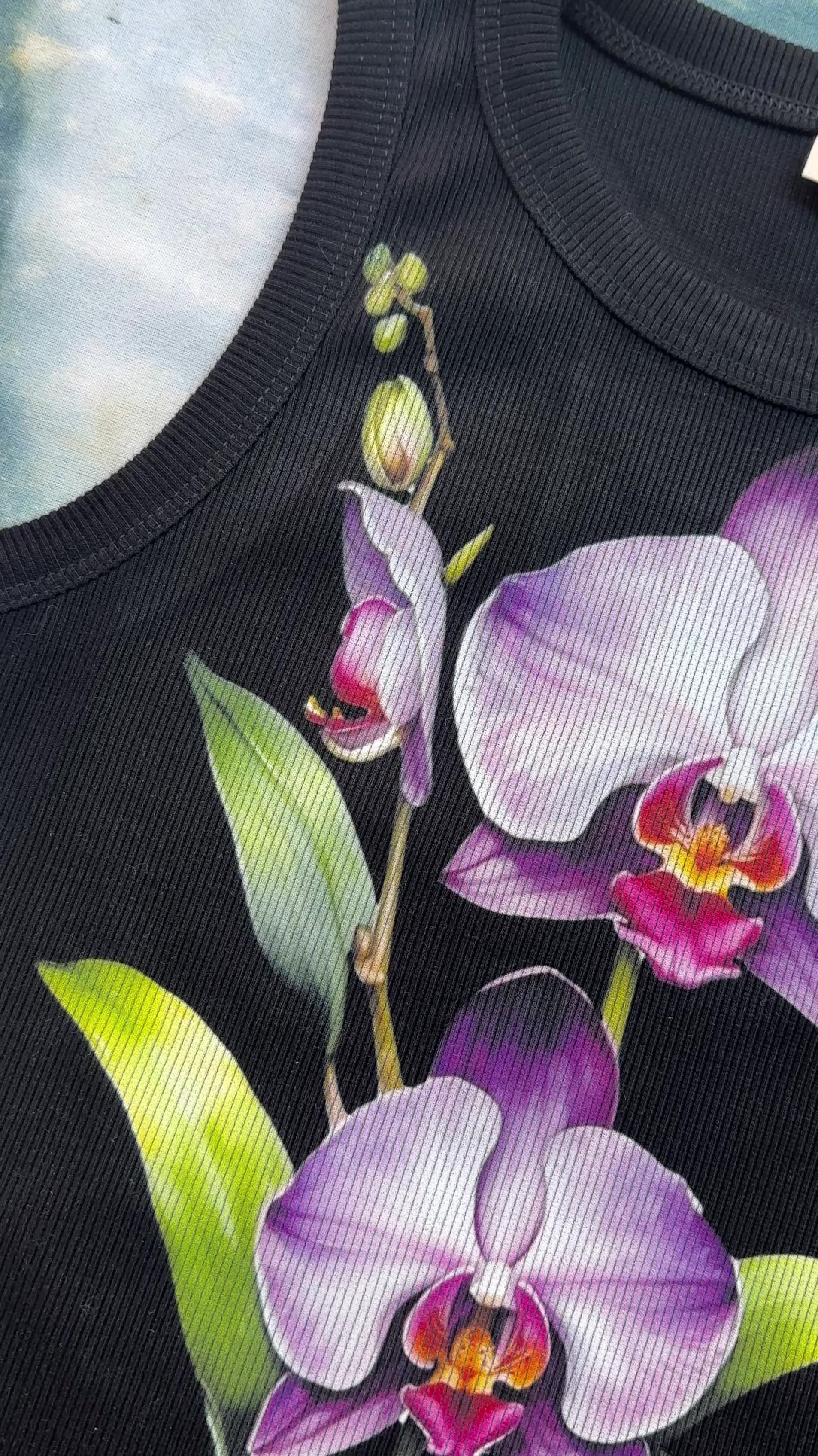 Purple Orchid Black Crop Top